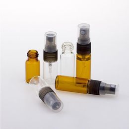 2000 pièces Mini 3ml 5ml bouteilles de pulvérisateur en verre ambre clair flacon d'échantillon de parfum cosmétique pour voyageur facile à prendre Uxhax