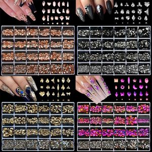 2000pcsbox Crystal Crystal Diamond Nail Art Hingestones Luxury Verre Charmes Flatback Gemmes Stones for 3D Decorations 240426