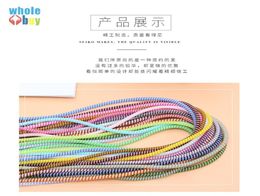 2000pcslot 14m multifunctionele kleuren spiraalvormige draad koord touwbeveiliging USB kabelwinder data line Protector Cover Suite Spring Sleev7858626