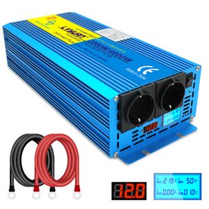 2000W / 4000W onduleur d'onde sinusoïdale pure DC 12V / 24V à AC 220V 230V Affichage numérique LED Convertisseur de tension d'alimentation solaire