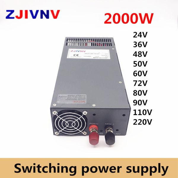 Fuente de alimentación de conmutación de 2000W SMPS AC-DC Entrada 110V/220V Salida 24V 27V 36V 48V 50V 60V 72V 80V 110V 220V S-2000