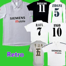 2001 2002 2003 2004 Zidane Centenary Soccer Jerseys Figo Hierro Ronaldo Raul Cambiasso Real Madrids Morientes Home Away Classic Retro Vintage Football Shirt 9999