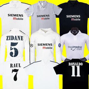 2001 2002 2003 Zidane Centenary Home Soccer Jersey Figo Hierro Ronaldo Makelele Raul Real Madrids Casilla de fútbol vintage clásica