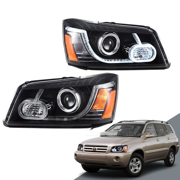 Luces delanteras de estilo de coche 2001-2007 para Toyota Highlander versión estadounidense faro LED de señal de giro luz de circulación diurna