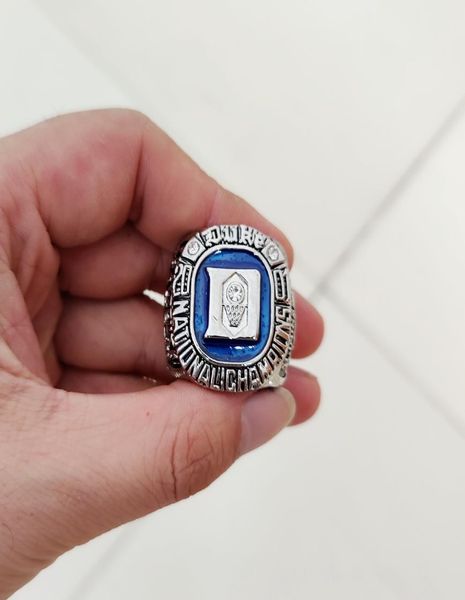 2001 Duke Blue Devils Basketball National Champions Ring avec Boîte d'affichage en bois Sport Souveniture Fan Promotion Gift Whole3909386