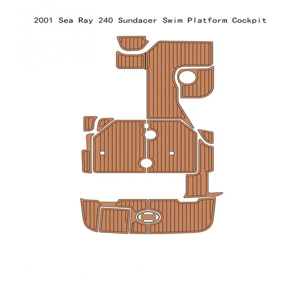 2001 Sea Ray 240 Sundacer Swim Platform Cockpit Pad Boat EVA Mousse Tapis de sol en teck
