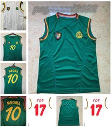 2002 2003 Kameroen retro voetbalshirt Wereld #3 WOME Cup #10 MBOMA klassiek vintage vest voetbalshirt 02 03 herdenking thuis groene mouw 888