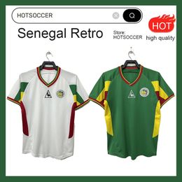 2002 2003 Maillots de football rétro SÉNÉGAL MANE KOULIBALY GUEYE KOUYATE 02 03 O.DAF DIOP H.CAMARA KH.FADIGA DIOUF Vintage Classic Football Shirt Maillot de foot hotsoccer