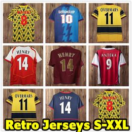 2002 2005 Henry Bergkamp Mens Retro Soccer Jerseys 94 97 V. Persie Vieira Merson Adams Home Away 3rd Football Shirt Long Sleeve Uniforms