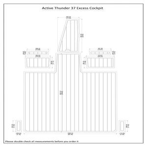 2002 Actieve Thunder 37 Overtollige cockpitboot Eva Faux Foam Teak Deck Floor Pad