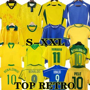 1970 PELE Special 2002 maillots de football du Brésil 1998 chemises rétro Carlos Romario Ronaldo Ronaldinho 2004 camisa de futebol 1994 BEBETO 2006 1982 RIVALDO 1958 1962