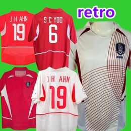 2002 Zuid-Korea retro voetbalshirts 02 04 C G SONG Ahn Jung-hwan M B HONG Park Ji-sung T Y KIM thuis weg vintage klassiek voetbalshirt 9898