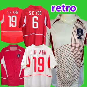 2002 Zuid-Korea retro voetbalshirts 02 04 C G SONG Ahn Jung-hwan M B HONG Park Ji-sung T Y KIM thuis weg vintage klassiek voetbalshirt 9898