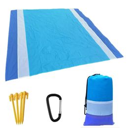 200210cm Pocket Sand Free Beach Mat Outdoor Travel Camping Toekdoek Decor Tapijten draagbare opvouwbare picknickdeken 240422