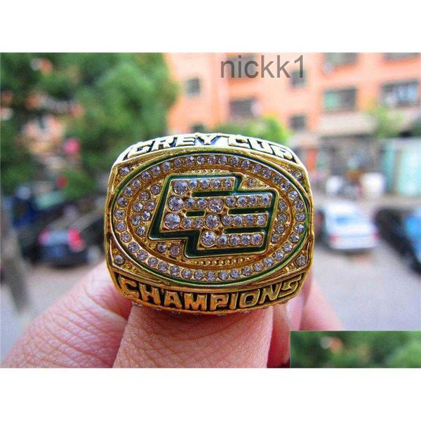 2003 Edmonton Eskimos el anillo de campeonato del equipo de la Copa Gris con caja de madera Hombres Fanático del deporte Regalo de recuerdo Entrega al por mayor Dhtwf HTU2