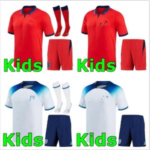 2003 Soccer Jerseys Saka Foden Bellingham Rashford Engeland Kane Sterling Grealish National Team Football Kit 22 23 Red Shirts White Blue Kids Kit Top