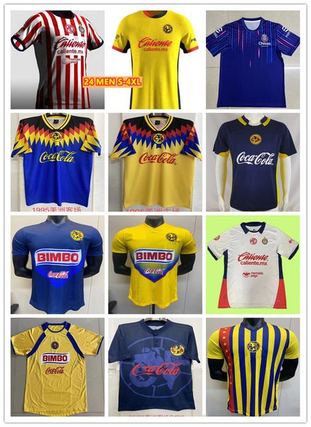 2004 2005 2006 98 99 2013 2014 Retro Club America Soccer Jerseys 1995 1996 04 05 06 C.Blanco Camisa de fútbol clásica vintage 2024 2025 Chivas de Guadalajar a casa lejos