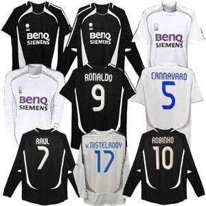 2006 2007 Maillots de football rétro Ronaldo 06 07 à domicile vintage Cannavaro Raul Marcelo Guti Higuain Maillot de football classique à manches longues du Real Madrid