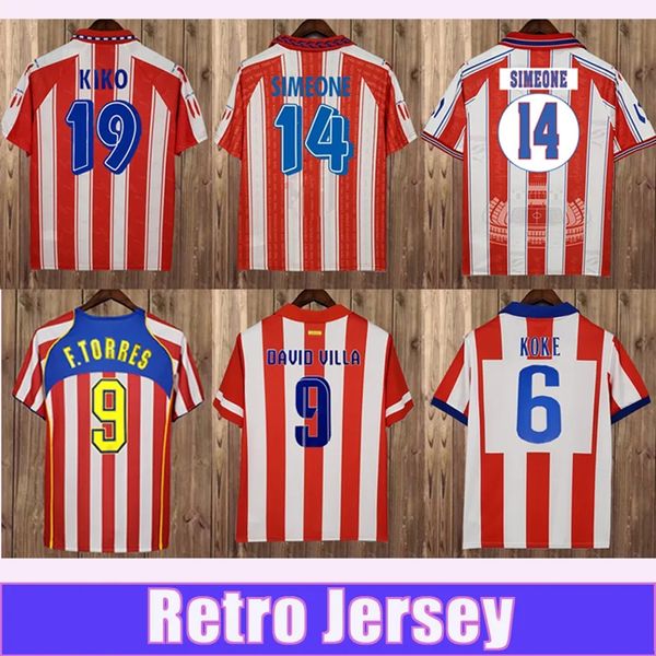 2004 2005 F. TORRES KIKO Maillots de football rétro SIMEONE ESNAIDER DAVID VILLA KOKE GODIN DIEGO COSTA FORLAN KUN AGUERO GRIEZMANN MANDZUKIC Maillot de football à domicile 10 11 13 14