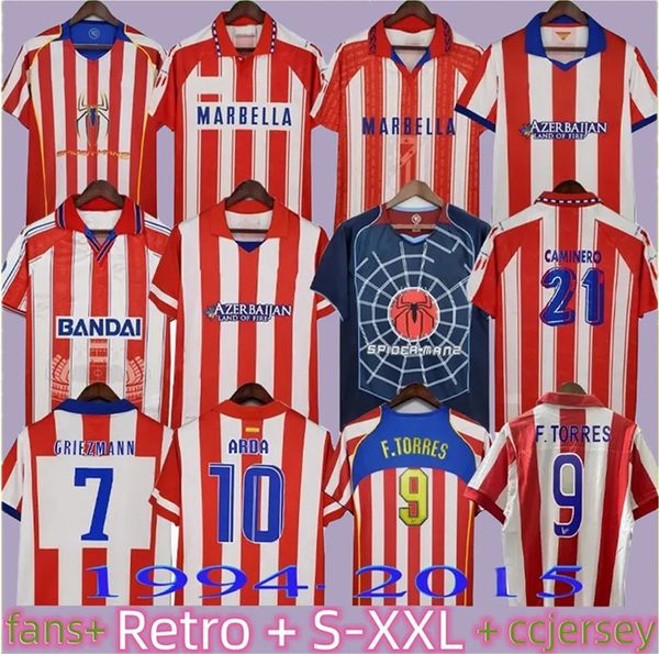 2004 2005 Retro Atlético de Madrid camisetas de fútbol Kun Agüero Griezmann MAXI F.TORRES 04 05 10 11 13 14 15 94 95 96 97 Gabi Forlan SIMAO camiseta de fútbol clásica vintage