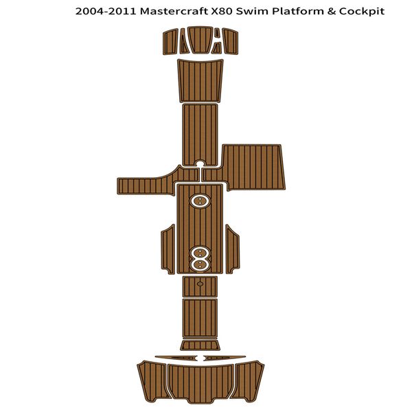 2004-2011 Mastercraft x80 Swim Platform Cockpit Pad Boat Eva Foam Tek Floor Mat Self Backing Ahesive SeaDek Gatorstep Style Floor