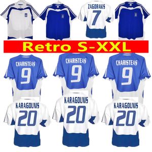 2004 Camisetas de fútbol Tela de calidad primero GRECIA Retro Charisteas Giakoumakis Nikolaidis Zagorakis Karagounis Local Visitante Vintage Jersey para hombres clásicos Fútbol