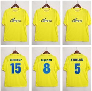 2005 2006 Villarreal rétro Soccer Jerseys Home Yellow 05 06 Classic Vintage Football Shirt Thai Quality Camisa de Futebol # 8 Riquelme # 5 Forlan # 15 Kroamp # 21