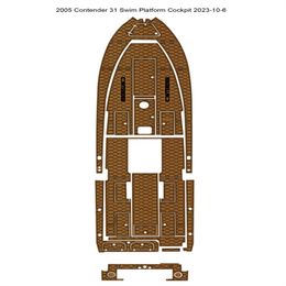 2005 Contender 31 plate-forme de natation Cockpit Pad bateau EVA Faux teck pont tapis de sol