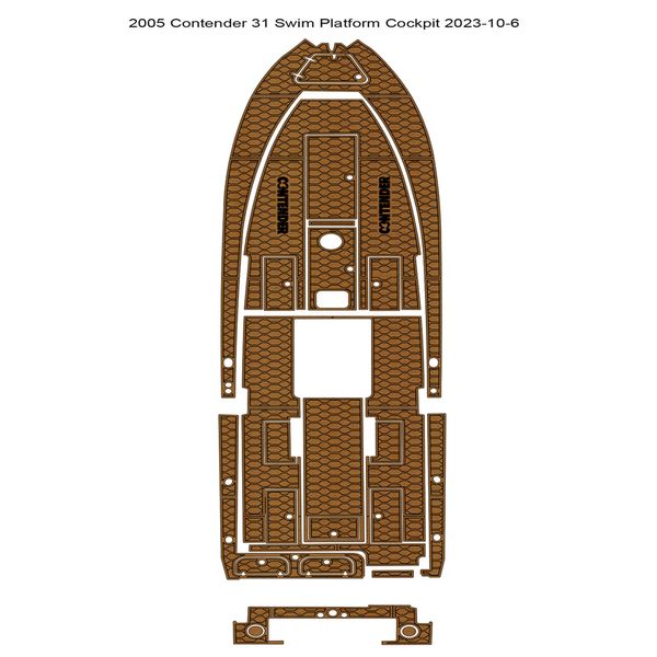 2005 Contender 31 plataforma de baño almohadilla de cabina barco EVA alfombra de suelo de cubierta de teca sintética