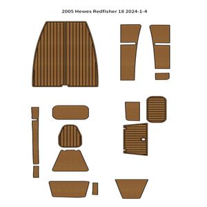 2005 Hewes Redfisher 18 Swim Platform Cockpit Mat Boot EVA Foam Teak Vloerpad Seadek MarineMat Gatorstep Style Zelfklevend