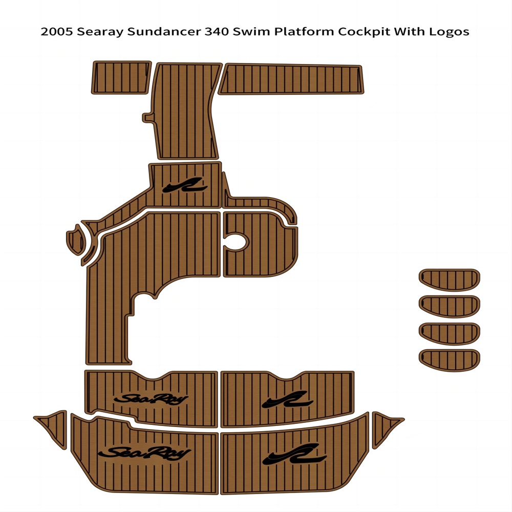 2005 Sea Ray Sundancer 340水泳プラットフォームコックピットパッドボートEva Foam Teak Floor Self Backing AheheSive Seadek GatorStep Style Floor