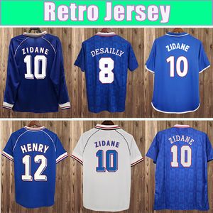 2006 1998 Retro Zidane Henry Mens voetbaltruien Lange mouw 1971 tot 2018 Malouda Makelele Home Away Football Shirt National Team Short Sleeve Uniforms