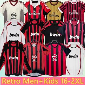 2006 2007 AC Retro voetbalshirts kit 02 03 04 05 06 07 09 10 11 12 13 14 AC KAKA Lang MILAN IBRAHIMOVIC voetbalshirts Voetbalshirt Top Voetbalshirt kinderen Maillots