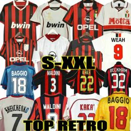 2006 2007 Maillots de football rétro Sweat-shirt 02 03 04 05 06 07 09 10 11 12 13 14 15 16 17 Chemises de football KAKA IBRAHIMOVIC WEAH 2002 2003 Maillot de football de qualité supérieure