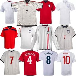 2000 2002 2004 2006 2008 2010 2012 maillot de football rétro équipe nationale Gerrard SHEARER Lampard Rooney Angleterre Owen Terry maillot de football vintage classique