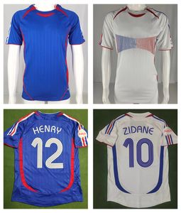 2006 Maillots de football rétro France Coupe du Monde Finale de l'équipe de football Uniforme ZIDANE HENRY Maillots de football Maillot d'équipe classique Maillot de football AWAY