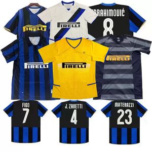 inter maillots de football rétro 1997 98 99 2000 01 02 03 04 05 07 08 09 Ibrahimovic Figo ADRIANO Stankovic CAMBIASSO CRESPO J.ZANETTI maillot de football classique vintage milans