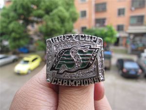 2007 Saskatchewan Roughriders De Grijze Cup Kampioenschap Ring Met Houten Doos Mannen Fan Souvenir Gift Groothandel 2024