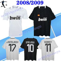 2008 2009 Raúl Guti Sergio Ramos Camisetas de fútbol retro 08 09 Sneijder Robben Local Visitante Vintage Cannavaro Marcelo Higuaín Real Madrid