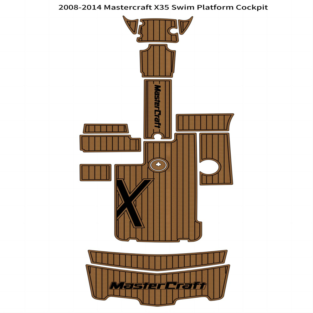 2008-2014 Mastercraft x35 Swim Platform Pall Pad Boat Eva Teak Deck Deck Пол коврик для самостоятельной поддержки Ahesive Seadek Gatorstep Style Floor
