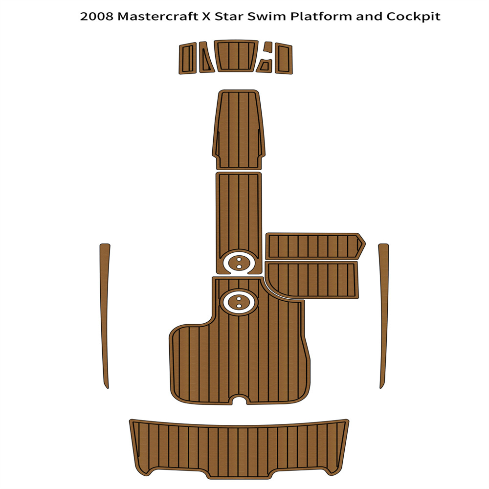 2008 Mastercraft X Star Badeplattform, Cockpitpolster, Boot, EVA-Schaum, Teakdeckboden