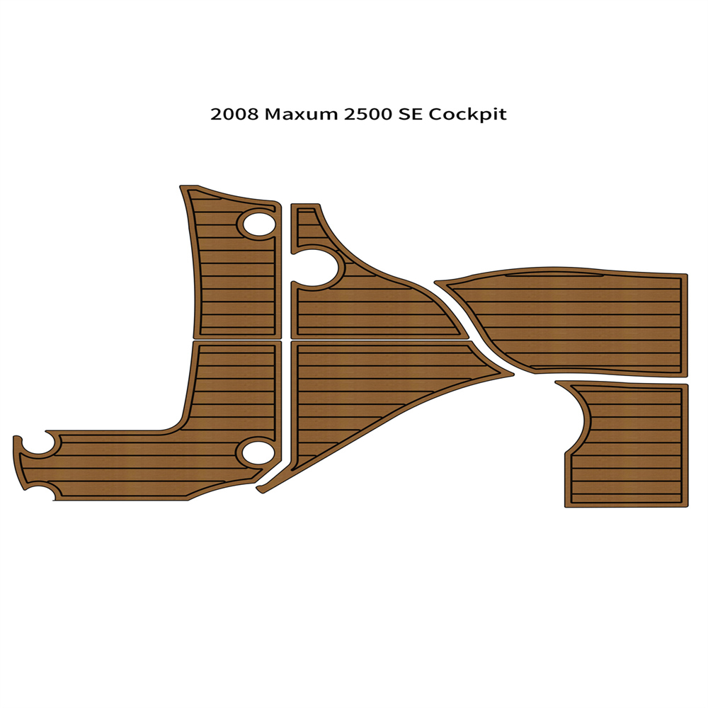 2008 Maxum 2500 SE Cockpit Pad Boat EVA Foam Faux Teak Deck Floor Mat Flooring Self Backing Ahesive SeaDek Gatorstep Style Floor