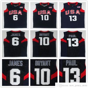 2008 US Dream Team Basketball 15 Carmelo Anthony Jerseys 13 Chris Paul 9 Dwyane Wade Marineblauw Wit Thuis Uit Jersey VOOR MAN XS-6XL CUSTOM