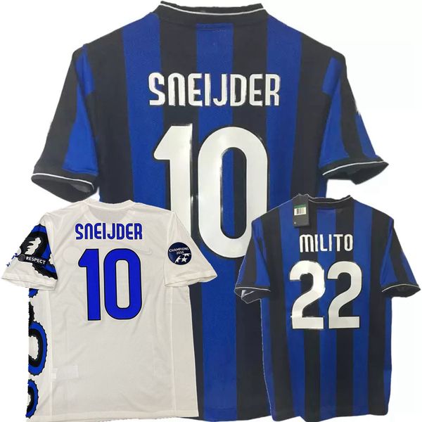 2009 2010 2011 maillots de football inter rétro finaux 09 10 11 J.ZANETTI Vieira Stankovic Maicon Motta ETO'O SNEIJDER MILITO maillot de football classique vintage milans