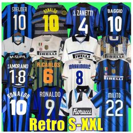 2009 Milito Sneijder Zanetti Milán Retro Soccer Jersey EtO'o Football 97 98 99 01 02 03 Djorkeff Baggio Adriano 10 11 07 08 09 Batistuta Zamorano Inters 2317