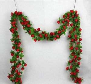 200 cm Artificielle Rose Guirlande Fleur De Soie Vigne Lierre Feuille Verte Mariage Jardin Floral Fausses Fleurs Décoration De Mariage À La Maison Fleurs G11