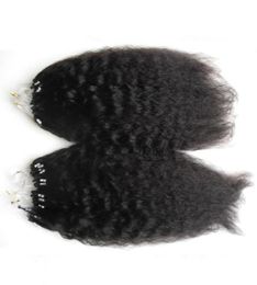 200g Gros Yaki Boucle Micro Anneau Cheveux 1gs 100gpack 100 Cheveux Humains Crépus Droit Micro Perle Liens Remy Extensions de Cheveux 180394259122