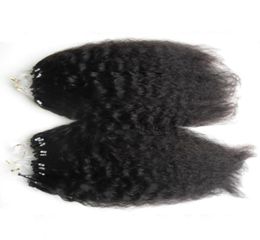 200g boucle yaki grossière micro-anneau cheveux 1gs 100gpack 100 cheveux humains pneosque raide micro-perles liens extensions de cheveux 180399508124