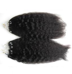 200g Boucle yaki grossière micro-anneau cheveux 1gs 100gpack 100 cheveux humains pneosque raide micro-perles liens REMY extensions de cheveux 180397045178