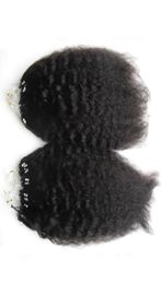 200g Boucle yaki grossière micro-anneau cheveux 1gs 100gpack 100 cheveux humains pneosque raide micro-perles liens extensions de cheveux 180397546518